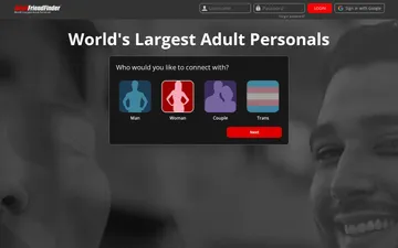 Screenshot del sito Adultfriendfinder