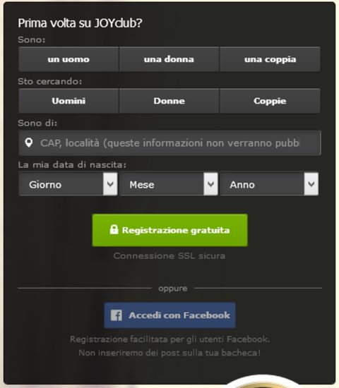 Joyclub Registrazione