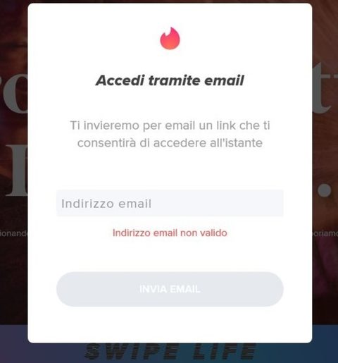 Tinder Registrazione