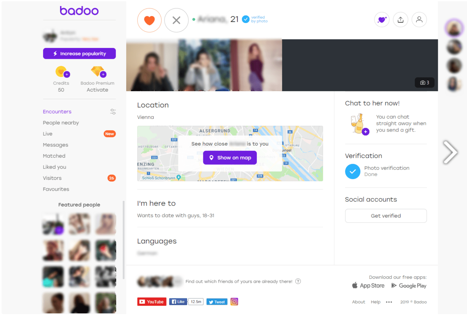 Gratis badoobadoo accedi chat Chat Badoo